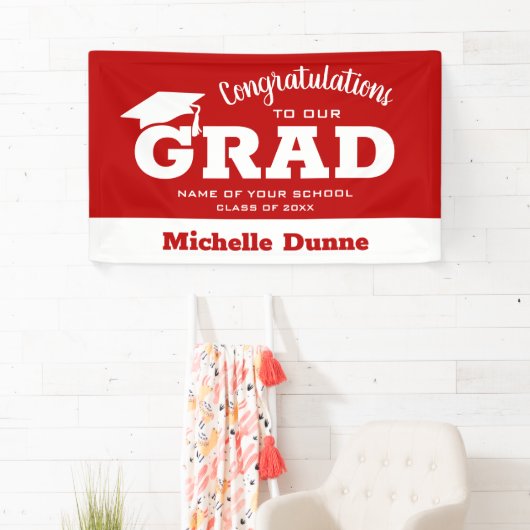 Moderne Gratulationen Grand White zu Scarlet Red Banner (Insitu)