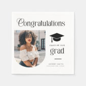 Moderne Gratulations-Grad-Foto-Abschluss-Bogen Serviette (Vorderseite)