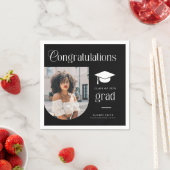 Moderne Gratulations-Grad-Foto-Abschluss-Bogen Serviette (Beispiel)