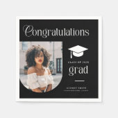 Moderne Gratulations-Grad-Foto-Abschluss-Bogen Serviette (Vorderseite)