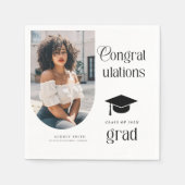 Moderne Gratulations-Grad-Foto-Abschluss-Bogen Serviette (Vorderseite)