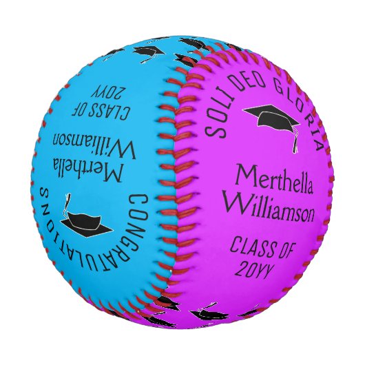 Moderne GRATULATIONS-Klasse des Abschlusses Baseball (Schrägansicht)