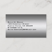 Moderne Grau Beruflich Designer Business Card Visitenkarte (Rückseite)
