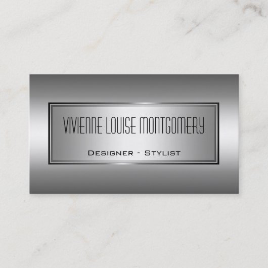 Moderne Grau Beruflich Designer Business Card Visitenkarte (Vorderseite)