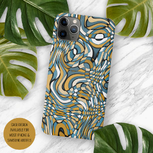 Moderne Grau Blau Taupe Braun Schwarze Kunst Muste Case-Mate iPhone Hülle