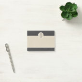 Moderne Grau & Braun Kraft Rustikale Monogramm-Ini Post-it Klebezettel (Büro)