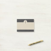 Moderne Grau & Braun Kraft Rustikale Monogramm-Ini Post-it Klebezettel (Auf Schreibtisch)