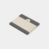Moderne Grau & Braun Kraft Rustikale Monogramm-Ini Post-it Klebezettel (angewinkelt)