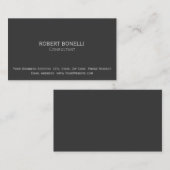 Moderne Grau Einfache Schlichte Beratergarte Visitenkarte (Vorne/Hinten)