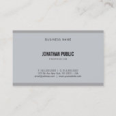 Moderne, grau-elegante minimalistische Vorlage Visitenkarte (Rückseite)