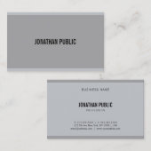 Moderne, grau-elegante minimalistische Vorlage Visitenkarte (Vorne/Hinten)