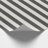 Moderne, grau-gelbe und cremefarbene Streifen Geschenkpapier (Ecke)