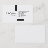 Moderne, grau gestreifte weiße Visitenkarte (Vorne/Hinten)