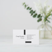 Moderne, grau gestreifte weiße Visitenkarte (Stehend Vorderseite)