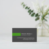 Moderne Grau Green Simple Consultant Business Card Visitenkarte (Stehend Vorderseite)