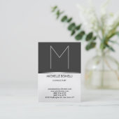 Moderne, grau-monogramm-Designerkarte Visitenkarte (Stehend Vorderseite)