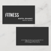 Moderne Grau Personal Trainer Business Card Visitenkarte (Vorne/Hinten)