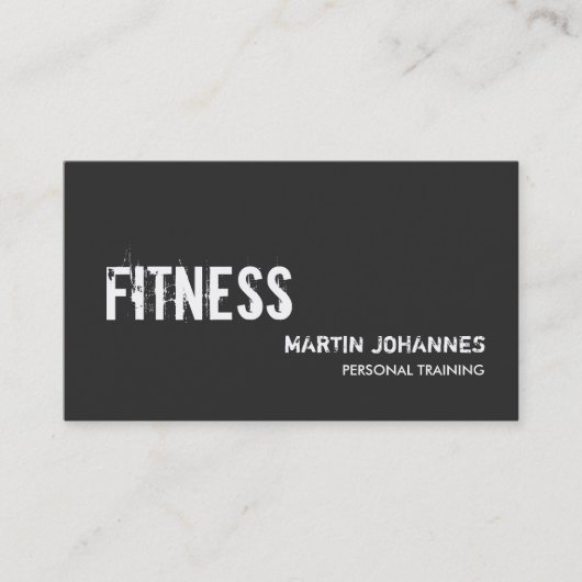 Moderne Grau Personal Trainer Business Card Visitenkarte (Vorderseite)