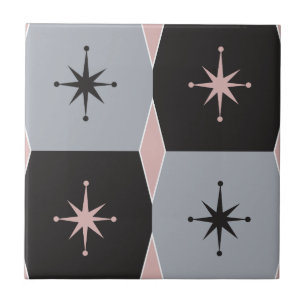 Moderne Grau, Pink und Schwarz aus der Mitte des 2 Fliese