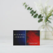 Moderne Grau Red Blue Consultant Business Card Visitenkarte (Stehend Vorderseite)
