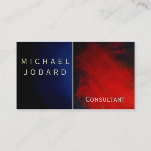 Moderne Grau Red Blue Consultant Business Card Visitenkarte (Vorderseite)