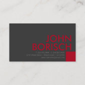Moderne Grau-Rot-Platz-Visitenkarte Visitenkarte (Rückseite)
