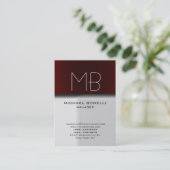 Moderne, grau-rote Visitenkarte (Stehend Vorderseite)