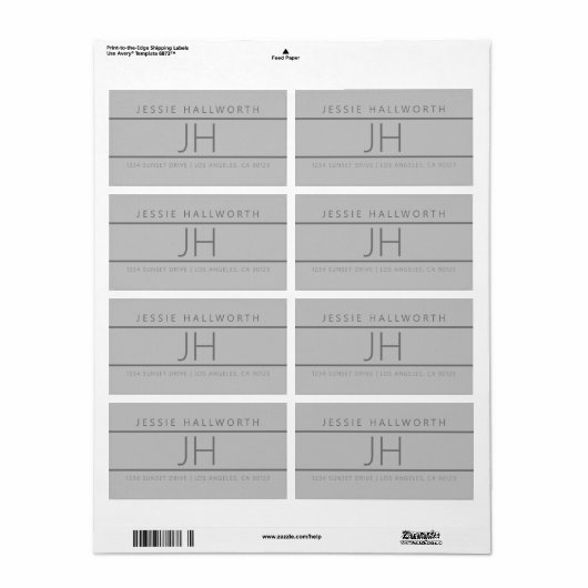 Moderne Grau-Rücksendeadresse (Vorne)