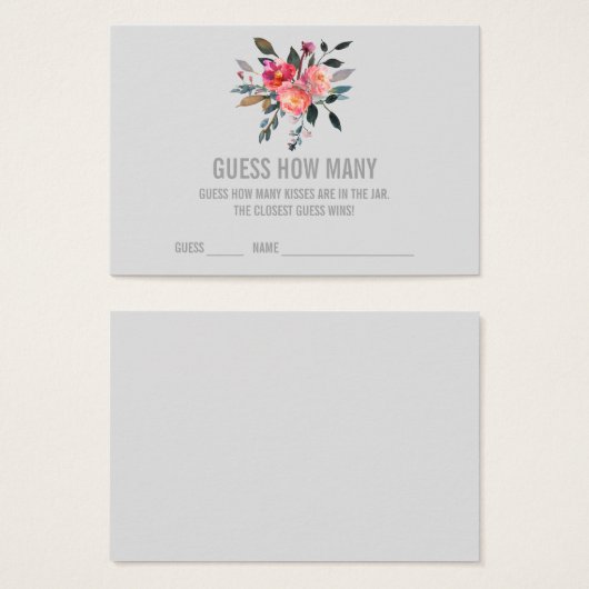 Moderne Grau schätzt, wie viele Kisses Game Cards (Vorne & Hinten)