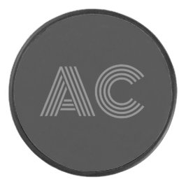 Moderne Grau-Schwarz-Monogramm Eishockey Puck