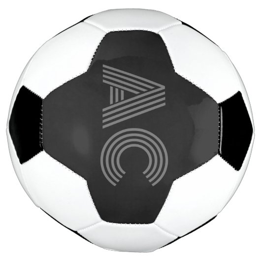 Moderne Grau-Schwarz-Monogramm Fußball (Gedreht)
