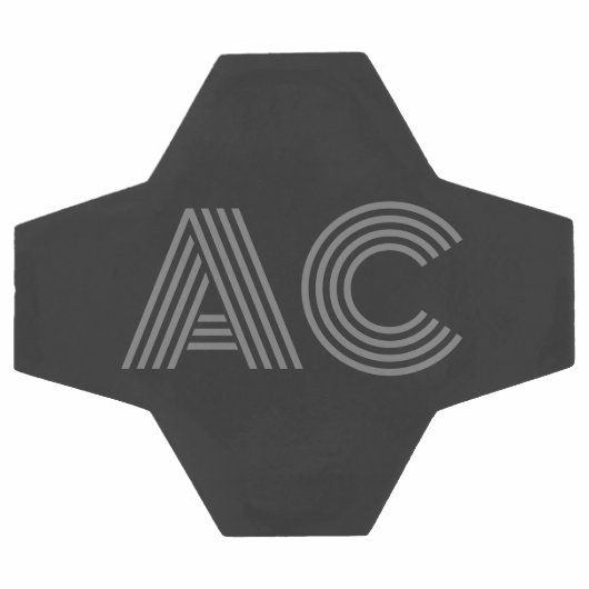 Moderne Grau-Schwarz-Monogramm Fußball (Flach)