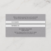 Moderne Grau-Schwarz-Monogramm-Referenzkarte Empfehlungskarte (Rückseite)