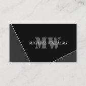 Moderne Grau-Schwarz-Monogramm-Referenzkarte Empfehlungskarte (Vorderseite)