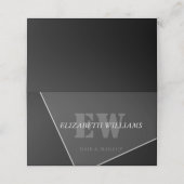 Moderne grau-schwarze Monogramm Ernennung Ca Terminkarte (Außenseite Aufgefaltet)