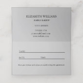 Moderne grau-schwarze Monogramm Ernennung Ca Terminkarte (Innenseite Aufgefaltet)