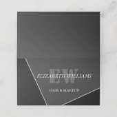 Moderne grau-schwarze Monogramm Ernennung Ca Treuekarte (Außenseite Aufgefaltet)
