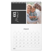 Moderne Grau-Sonderfeier für mehrere Fotos  Kalender (Mär 2026)