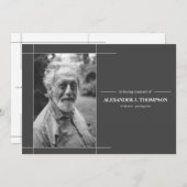 Moderne Grau-Weiß-Beerdigung für das liebende Gedä Dankeskarte (Vorne/Hinten)