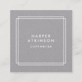 Moderne Grau-Weiß-Grenze Quadratische Visitenkarte (Vorderseite)