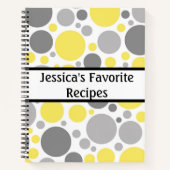 Moderne Graubläschen und Gelbbläschen Personalisie Notizblock (Vorderseite)