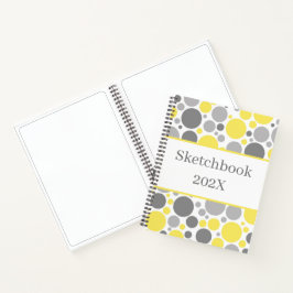 Moderne Graubläschen und Gelbe Blasen Sketchbook Notizblock