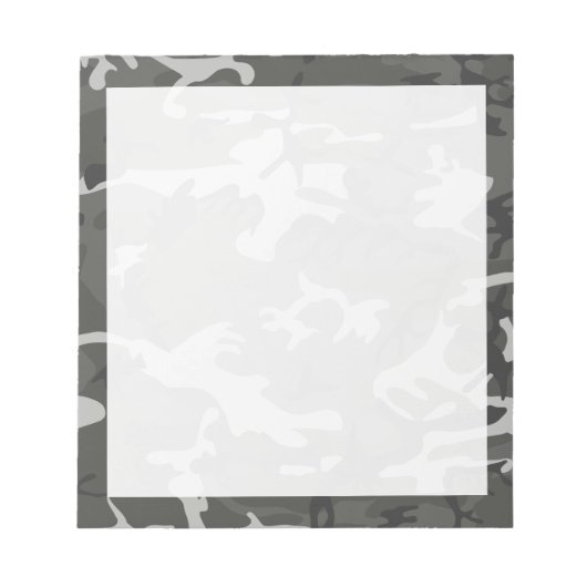 Moderne graue Abstrakte Camouflage Camouflage Notizblock (Vorderseite)