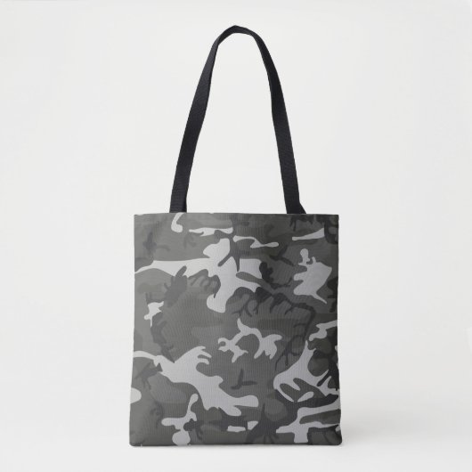 Moderne graue Abstrakte Camouflage Camouflage Tasche (Vorderseite)