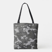 Moderne graue Abstrakte Camouflage Camouflage Tasche (Rückseite)