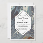 Moderne, graue Abstrakte Malerei Chic Wedding Einladung (Vorderseite)