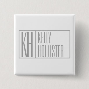 Moderne graue Anfangsbuchstaben und Namenslogo Button