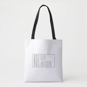 Moderne graue Anfangsbuchstaben- und Namenslogo Tasche