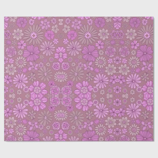 Moderne graue Aquarellfarben-Blume Geschenkpapier (Flach)