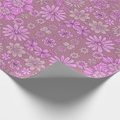 Moderne graue Aquarellfarben-Blume Geschenkpapier (Ecke)